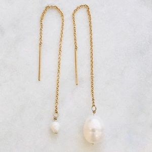 14k gold-filled threader earrings with pearls